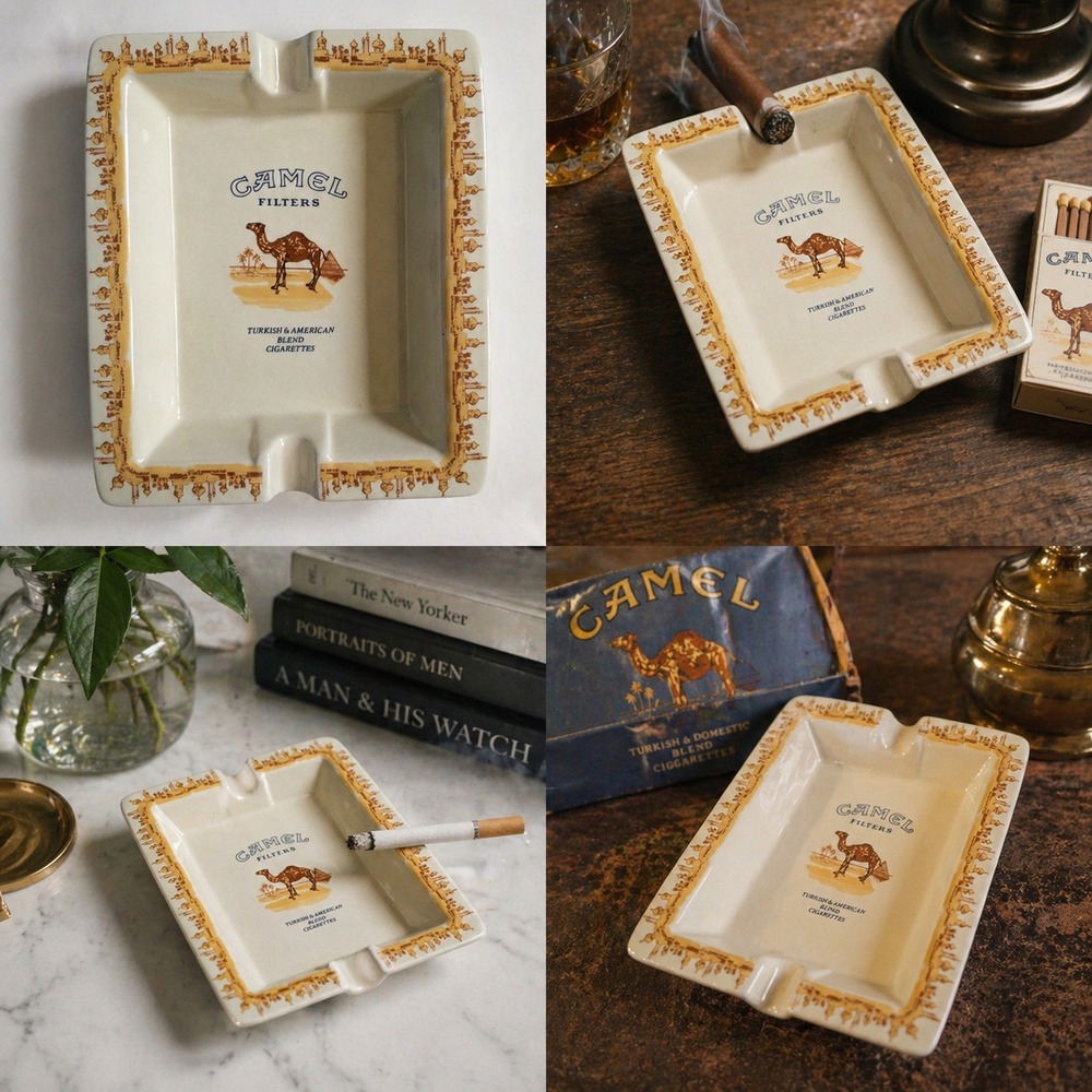 Vintage 1996 Camel Filters Cigarette Ashtray Joe Camel Ceramic Tobacco Promo